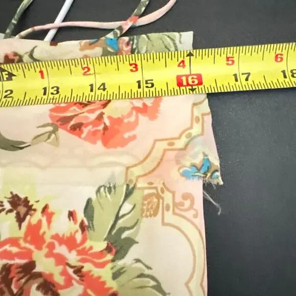 Farm Rio Beige Floral Maxi Dress Spaghetti Straps Racerback Cream Pink Size  XS - threedaughtersproperties.com